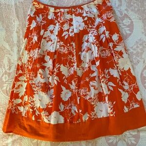 Floral Orange Orange and White size Medium Skirt